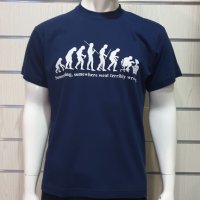 Нова мъжка тениска с трансферен печат Човешка еволюция, снимка 3 - Тениски - 28252991