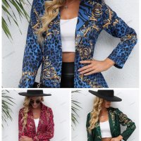 Ежедневно дамско сако с леопардов принт, 3цвята - 023, снимка 1 - Сака - 39713366