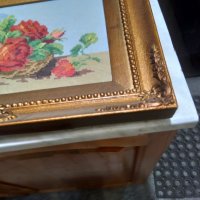 Вилеров гоблен 2 броя червени и жълти рози 387х274мм и  вътре 27х17см, снимка 4 - Гоблени - 44105223