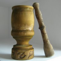 Стар дървен хаван, хаванче, снимка 1 - Други ценни предмети - 32730054
