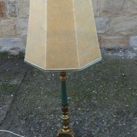 Настолна лампа с бронзов обков и плафон от кожа, снимка 6 - Антикварни и старинни предмети - 43667213