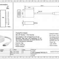 Адаптер Mini DP-VGA MKTECH-Goobay, 0.15m, Бял, снимка 2 - Кабели и адаптери - 32629120