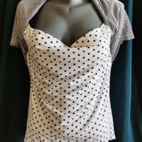 Стилна блуза в черно и бяло, снимка 1 - Ризи - 37544166
