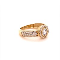 Златен дамски пръстен 2,99гр. размер:54 14кр. проба:585 модел:16698-3, снимка 3 - Пръстени - 40660452