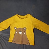 Бебешка памучна тънка блузка с дълъг ръкав fox&bunny 6-9 месеца, снимка 1 - Бебешки блузки - 43091818