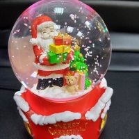 Коледно преспапие с Дядо Коледа  и мече , снимка 8 - Декорация за дома - 43195074