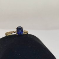 Нов Златен пръстен с естествен Сапфир и брилянти-1,42гр/14кр, снимка 4 - Пръстени - 40238687