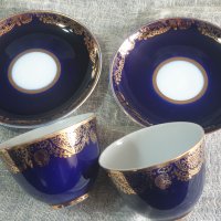 Двоен сет от руски порцеланови чашки и чинийки-ЛФЗ, снимка 3 - Сервизи - 38184920