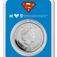 Самоа: DC Comics – плоча за монети от 1 унция сребро 2023 в цвят Супермен, снимка 2 - Нумизматика и бонистика - 44905416