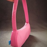 Текстилна малка дамска чанта за рамо в розов цвят, снимка 8 - Чанти - 43734395
