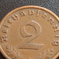 Две монети 2 райхспфенинг 1937г. / 10 райхспфенинг 1941г. Трети райх с СХВАСТИКА редки 31576, снимка 4 - Нумизматика и бонистика - 40649195