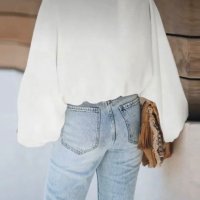 Уникален бял топ Бохемия  , снимка 6 - Блузи с дълъг ръкав и пуловери - 44078308