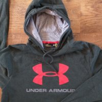 Under Armour Logo Pullover Hoodie - страхотно мъжко горнище , снимка 2 - Спортни дрехи, екипи - 39972126