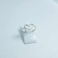 Сребърен пръстен Сърце, снимка 1 - Пръстени - 43091990