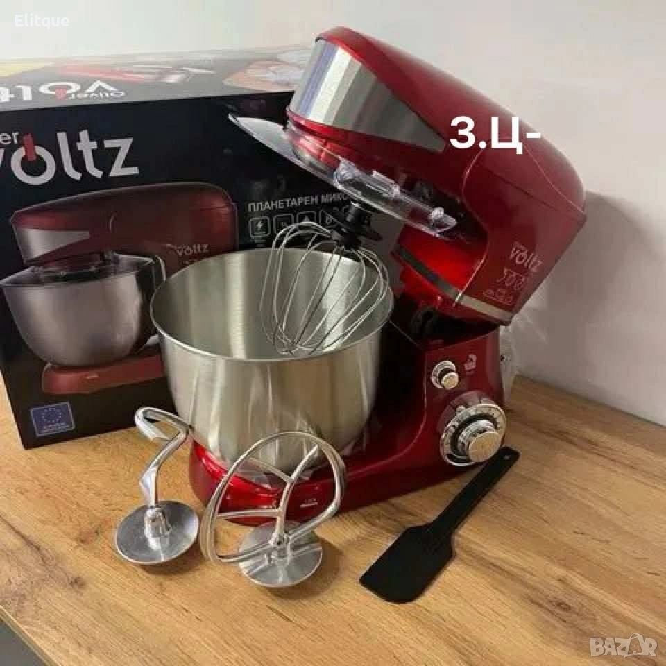 Планетарен миксер Voltz V51115G – 5L инокс купа, 6 скорости + Pulse, 3 бъркалки, снимка 1