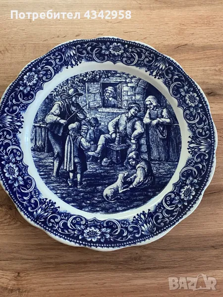 Boch La Louviere Belgium. Delft.Чиния за стена.1930-1950г., снимка 1