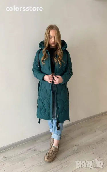 Дамско зимно яке-петрол IM64U, снимка 1