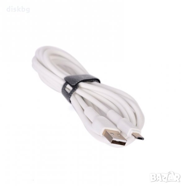 Нов кабел USB към Micro USB, високоскоростен силиконов, YOURZ, бял, 2m, снимка 1