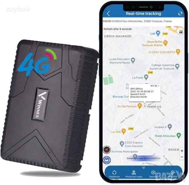 Winnes 4G TK915 GPS тракер работи глобално със силен магнит Автомобилен GPS тракер против кражба

, снимка 1