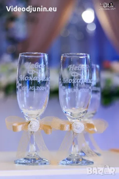 Гравирани сватбени чаши , снимка 1