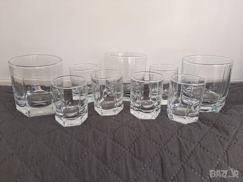Чаши шестостенни за ракия уиски, снимка 1