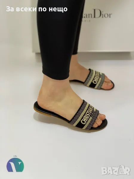 Christian Dior Дамски Черни Чехли Кристиан Диор Код E309, снимка 1