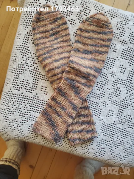 Ръчно плетени мъжки чорапи размер 42, снимка 1