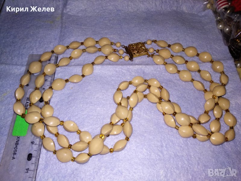 ПРЕКРАСЕН СТАР ТРОЕН РЕТРО ГЕРДАН с МЪНИСТА и ФИЛИГРАННА ЗАКОПЧАЛКА ПОЗЛАТЕН БРОНЗ 34657, снимка 1