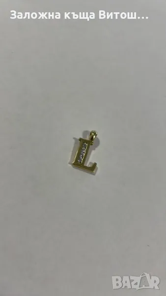 Златна висулка буква "L" 14к/1.18 гр., снимка 1