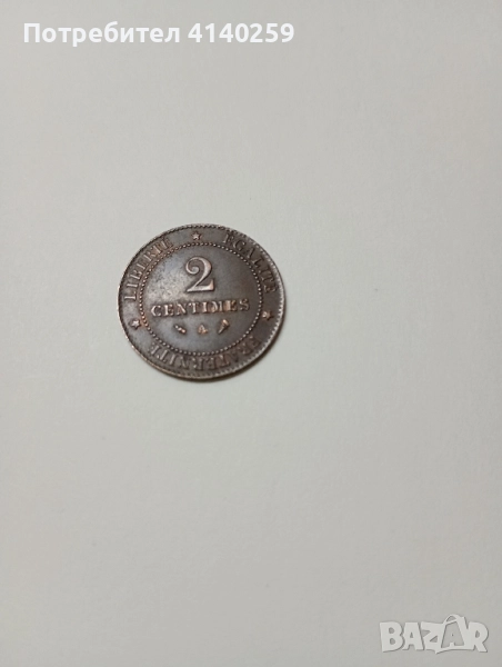 Франция монета 2 Сантима 1897 г , снимка 1