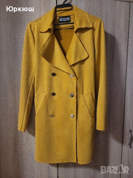 Дамско палто в цвят горчица, снимка 1