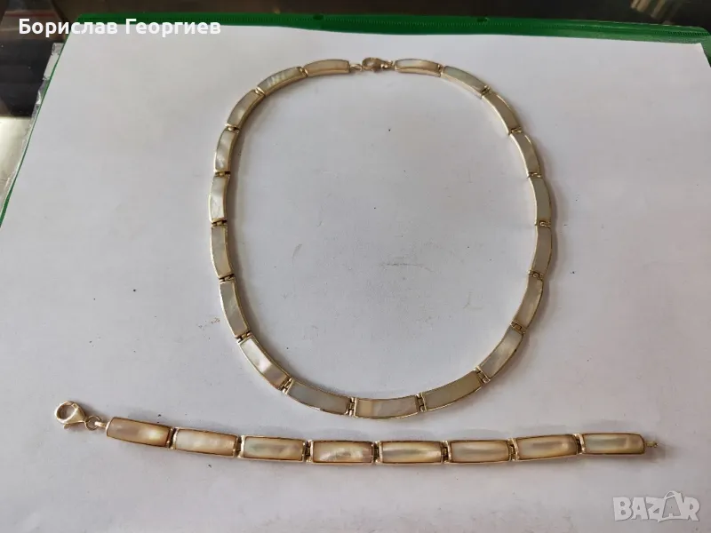 Сребърен комплект колие и гривна 925, снимка 1