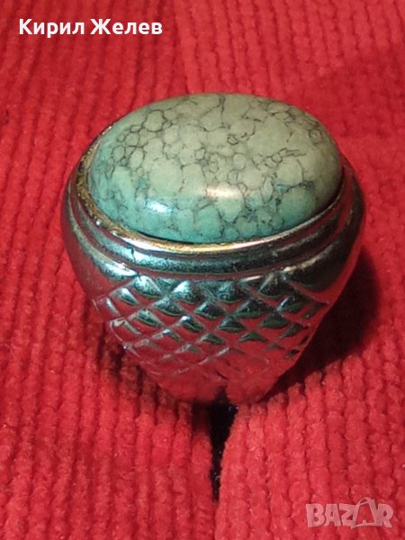 ТЮРКОАЗЕН ПОСРЕБРЕН МОДЕН АРТ НОВ ПРЪСТЕН 26626, снимка 1