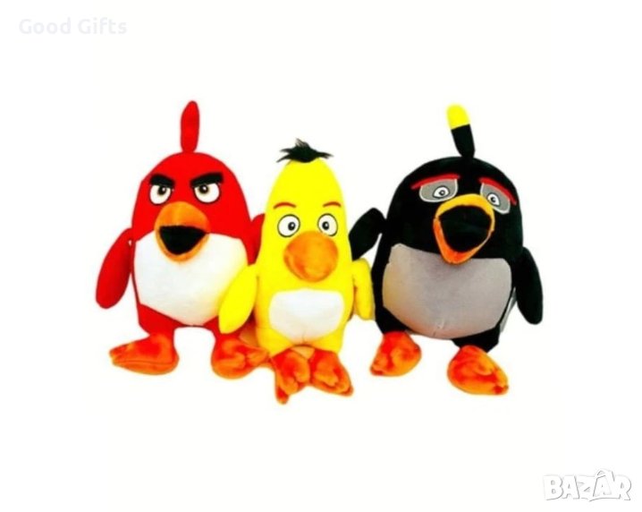 Комплект 3 плюшени играчки Angry Birds, 25 см, снимка 1