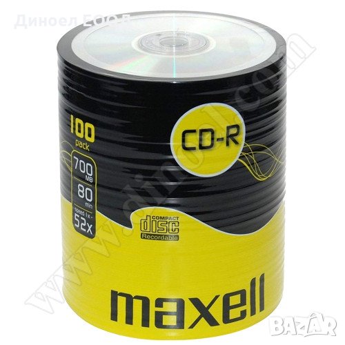 CD-R диск в опак. целофан 100бр. Maxell 700MB 52X, снимка 1