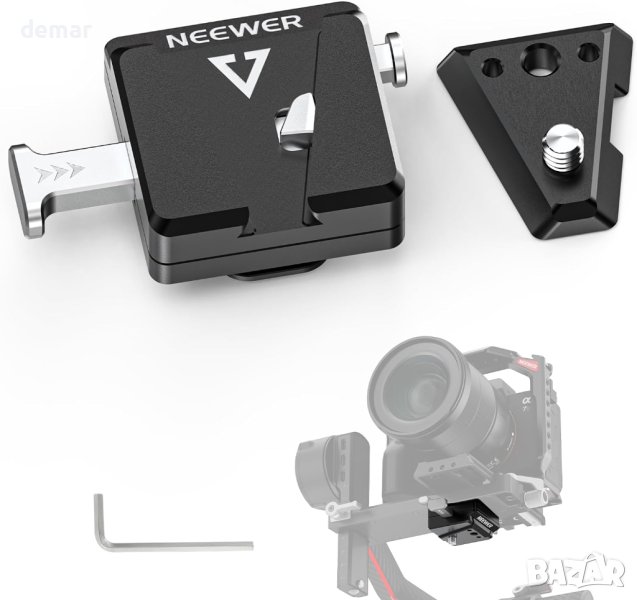 NEEWER Mini V Mount Battery Plate Съвместим с DJI Ronin RS3 Pro RS 2, снимка 1
