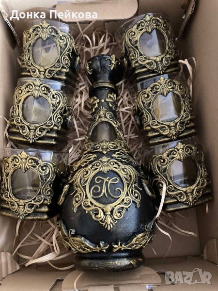 Сервиз за уиски от 7 части - ръчна изработка, снимка 1