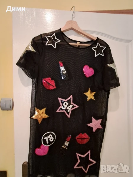 Парти Рокля с декорация от пайети, снимка 1