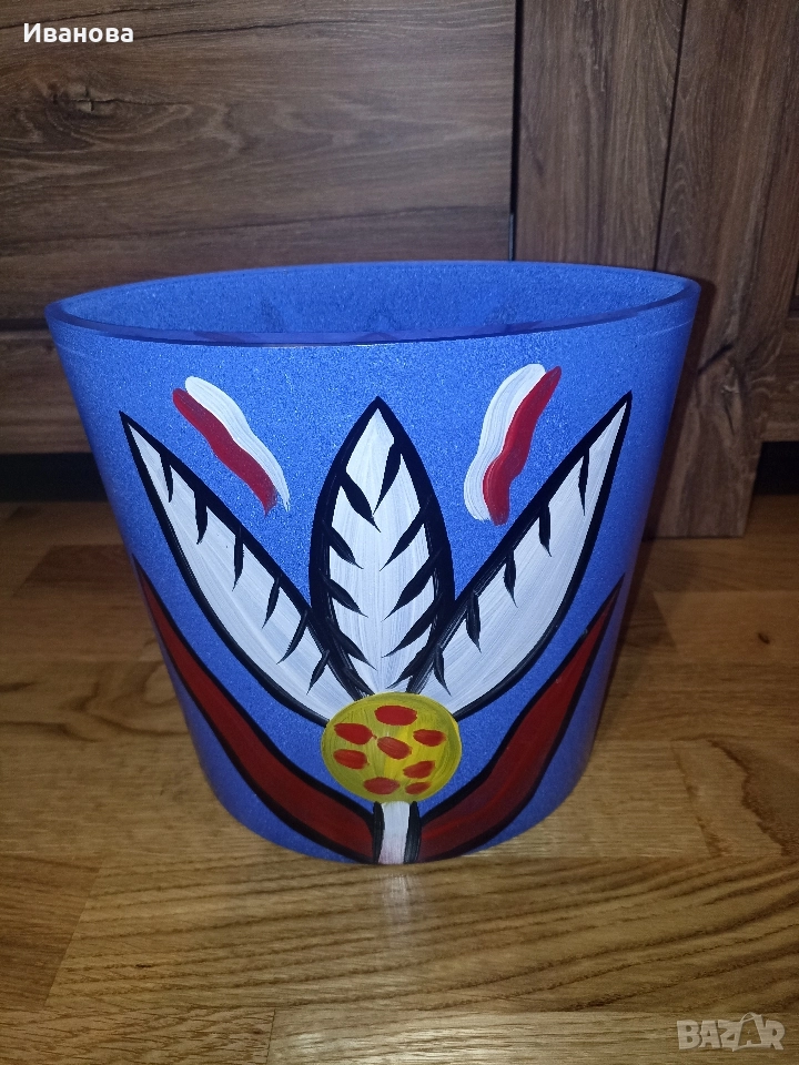 Оригинална ръчно рисувана ваза Costa Boda, снимка 1