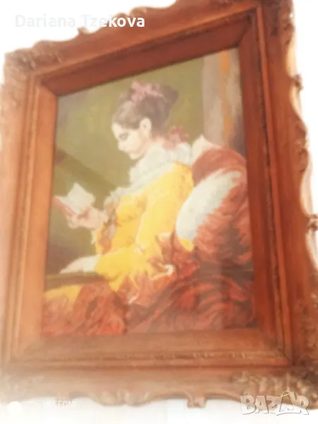 Продавам ушит гоблен "Момичето с книгата", снимка 1