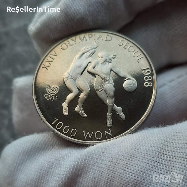 Възпоменателна монета 1000 Won Basketball, снимка 1