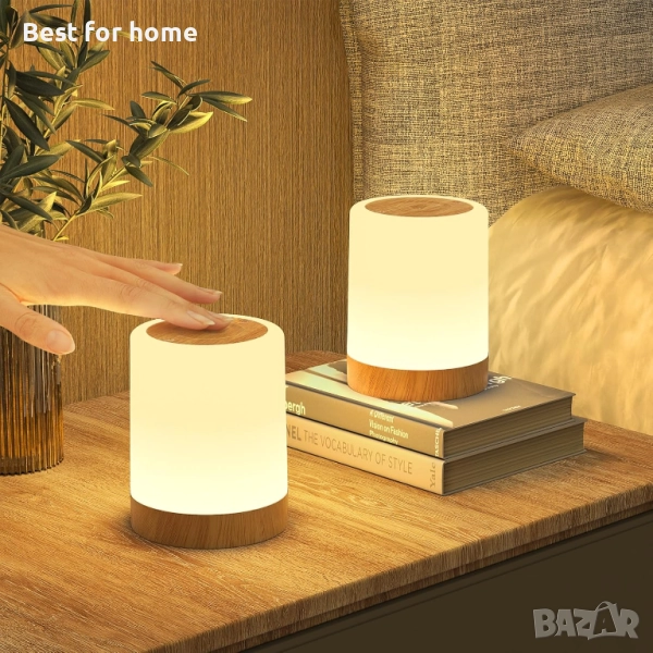 2 бр.LED нощни лампи с тъчскрийн, димируема с 256 RGB цвята и 3 режима, снимка 1