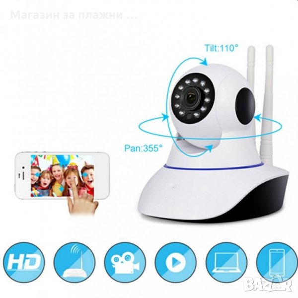 WIFI IP Camera - Безжична HD камера за видеонаблюдение с опция за въртене, снимка 1