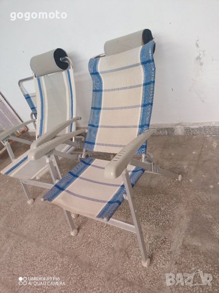 Сгъваем шезлонг алуминиеви за плаж, с регулиране на наклона , снимка 1