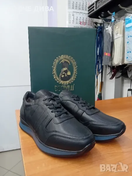 МЪЖ.СНИКЪРСИ 2046 черни естествена кожа, снимка 1