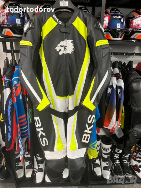 Кожен мото екип BKS Evolution2.0,60-2XL 1 част,гърбица,протектори, снимка 1
