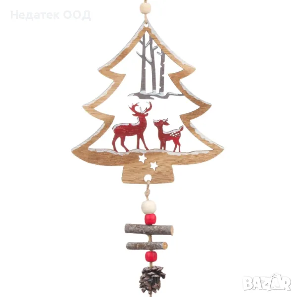Коледна, украса, елха, Камбанки, елени, 57 см, снимка 1