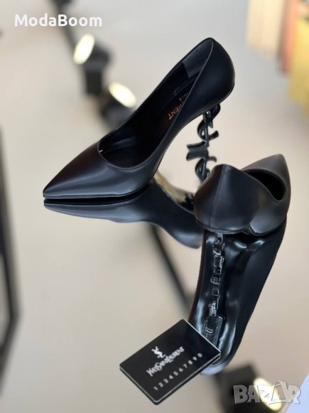 🤩⚡Yves Saint Laurent уникални черни и черен мат дамски обувки на ток⚡🤩, снимка 1