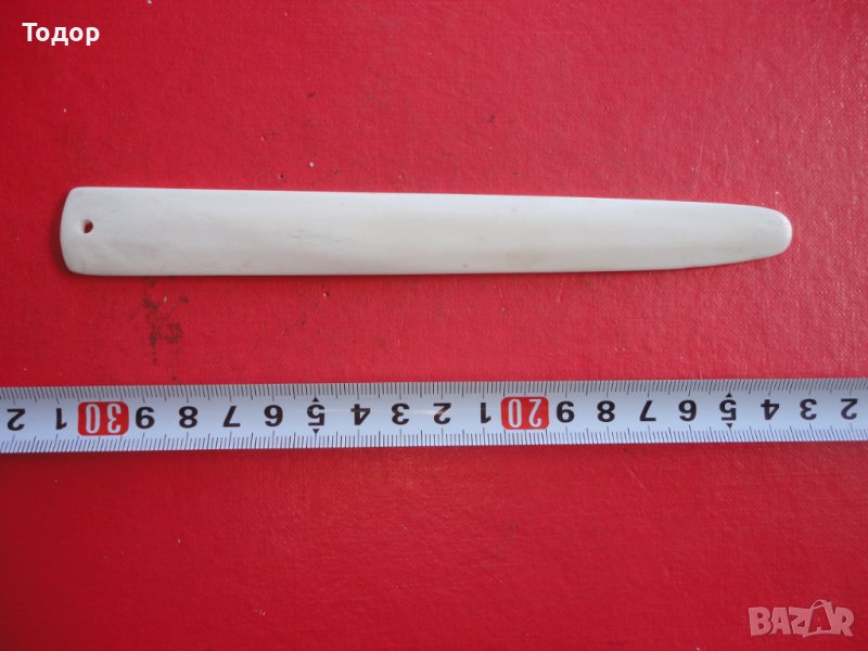Старинен нож за писма от кост , снимка 1