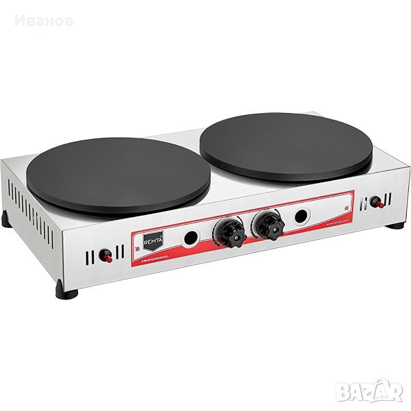 Двоен Газов котлон за палачинки и катми с газова защита CE, снимка 1